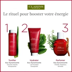 CLARINS Eau De Soin & Déodorant|Soin Naturel & Ecoresponsable|Eau Dynamisante - Hydrate, Tonifie, Parfume                Lait Fondant Énergisant