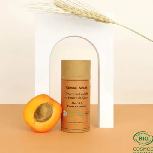 Comme Avant Eau De Soin & Déodorant|Soin Naturel & Ecoresponsable|Déodorant Solide Au Beurre De Cacao                Abricot & Fleurs de Cerisier