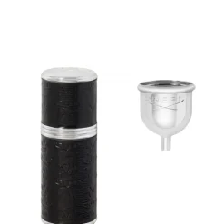 CREED Accessoire Parfum|Argent / Noir                Vaporisateur de voyage - Gaine Cousue Cuir