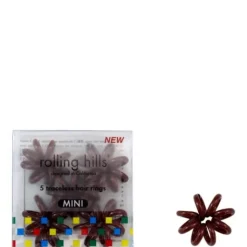 INCENZA Accessoires Cheveux|Rolling Hills                5 Élastiques Cheveux Sans Traces Mini Marron