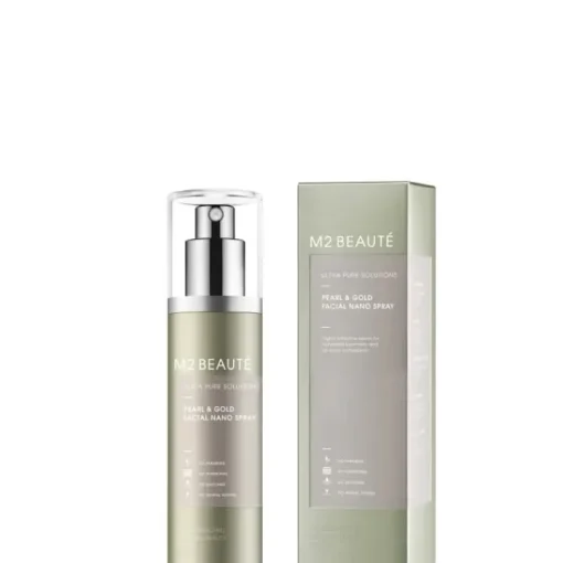 M2 Beauté Lotion & Soin Préparateur|Ultra Pure Solutions                 Pearl & Gold Facial Nano Spray