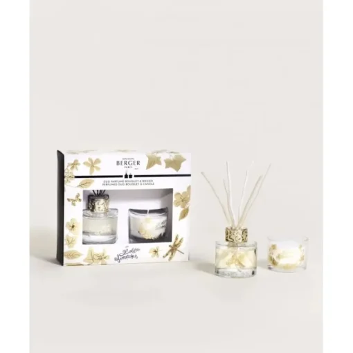 Maison Berger Paris Coffret Maison|Bougie Parfumée|Duo mini Bouquet & Bougie Lolita Lempicka Transparent                Coffret Parfum d'intérieur