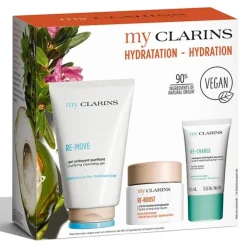 CLARINS Coffrets Pour Elle|My                Coffret Soin Visage - Routine Peau Nettoyée, Hydratée, Repulpée