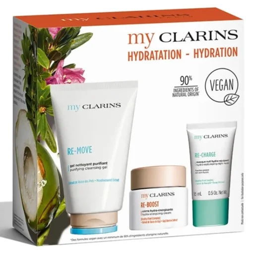 CLARINS Coffrets Pour Elle|My                Coffret Soin Visage - Routine Peau Nettoyée, Hydratée, Repulpée