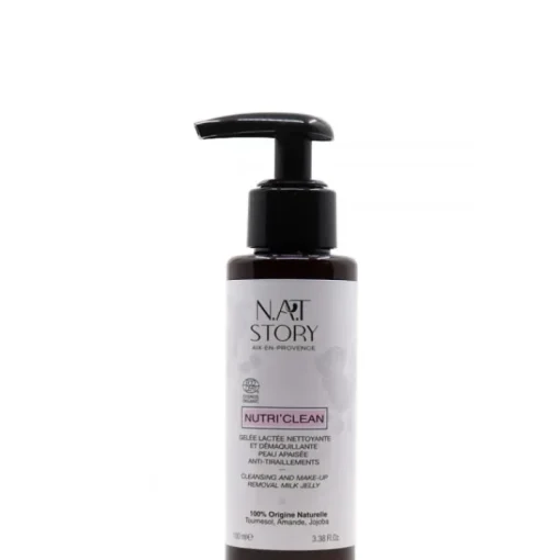 N.A.T Story Démaquillant Visage|Nettoyant Visage|Nutri'Clean                Gelée Lactée Nettoyante et Démaquillante