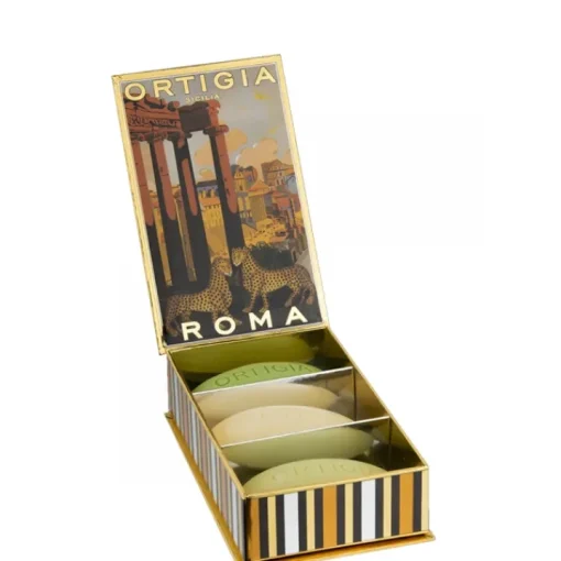 Femme Ortigia Sicilia Coffret Parfum Homme|Coffret Parfum Femme|City Box Roma                Coffret de 3 Savons Parfumés