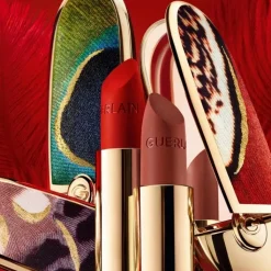 GUERLAIN Rouge À Lèvres & Laque|Rouge G de Majestic Feathers                L’Écrin Bijou Double Miroir - Peacock