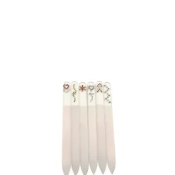 Samsar Accessoire Soin|Lime en verre Blanche avec Strass                14,5 cm