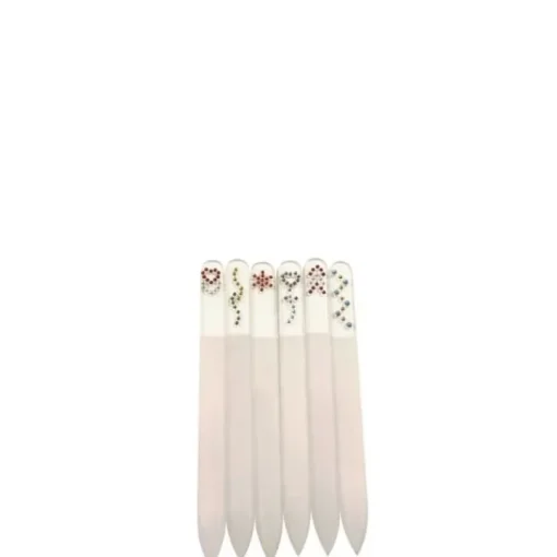Samsar Accessoire Soin|Lime en verre Blanche avec Strass                14,5 cm