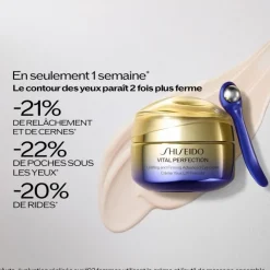 SHISEIDO Soin Yeux & Lèvres|Vital Perfection                Crème Yeux Lift Fermeté et Outil de Massage
